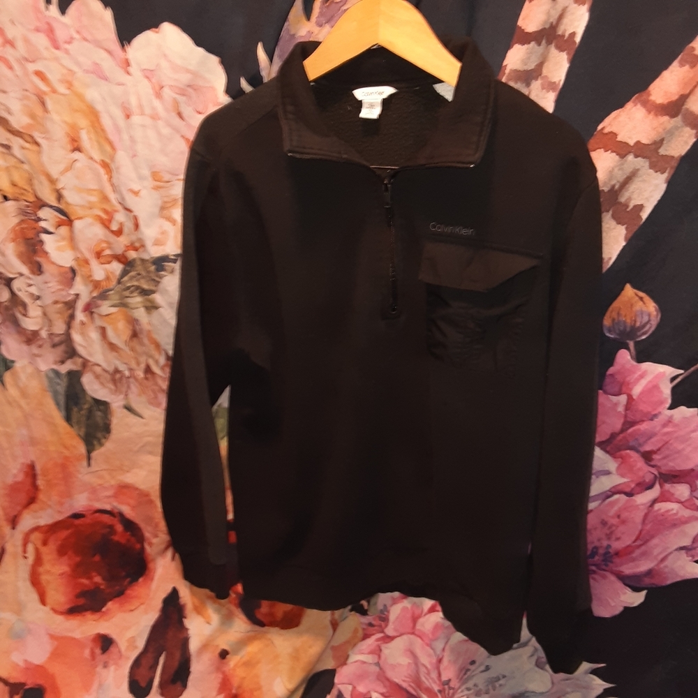 Calvin Klein men's black unique upscale sweater